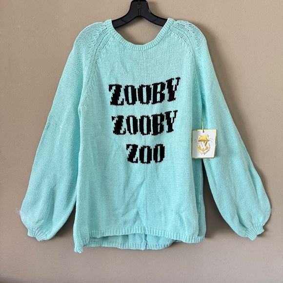 NWT Wildfox Zooby Zoo Oversized 100% Cotton Sweater L - Picture 1 of 8